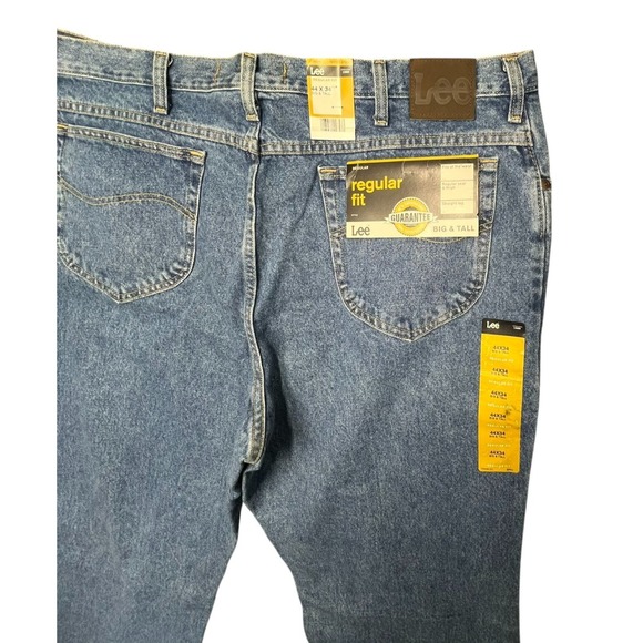 Lee Big & Tall Regular Fit Mens Denim Blue Jeans 44x34 NWT - Picture 4 of 7